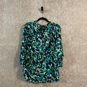 Apt. 9 Navy and Teal Floral Button Up